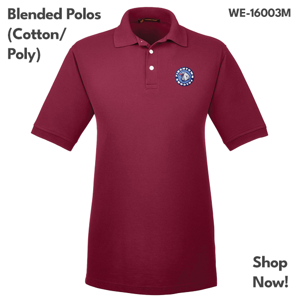 A cotton polyester blended polo shirt.