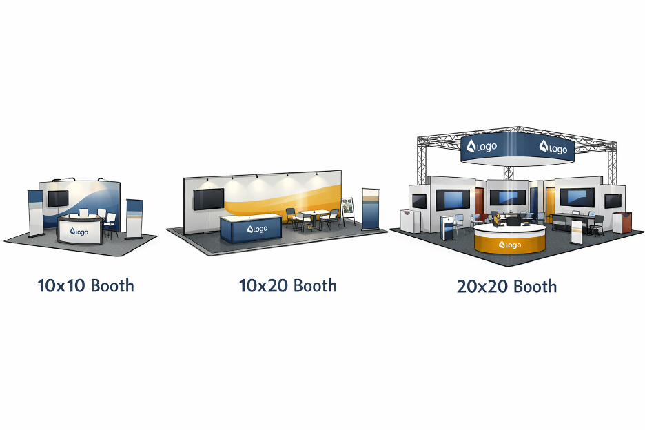 Booths of different sizes